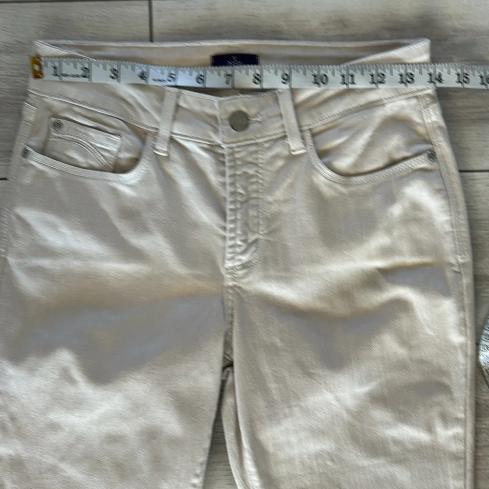 NYDJ cream colored ankle jeans size 0P petite zero